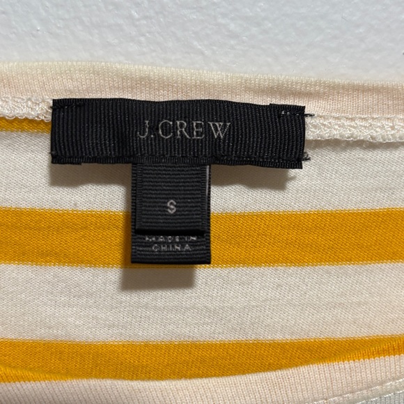J. Crew Yellow and Cream Striped Long Sleeve Top small - Picture 2 of 9